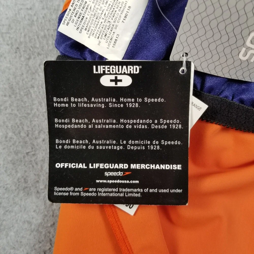 NEW Speedo Lifeguard Swim Tankini Top Women 8 Orange Bondi Beach Australia Lake